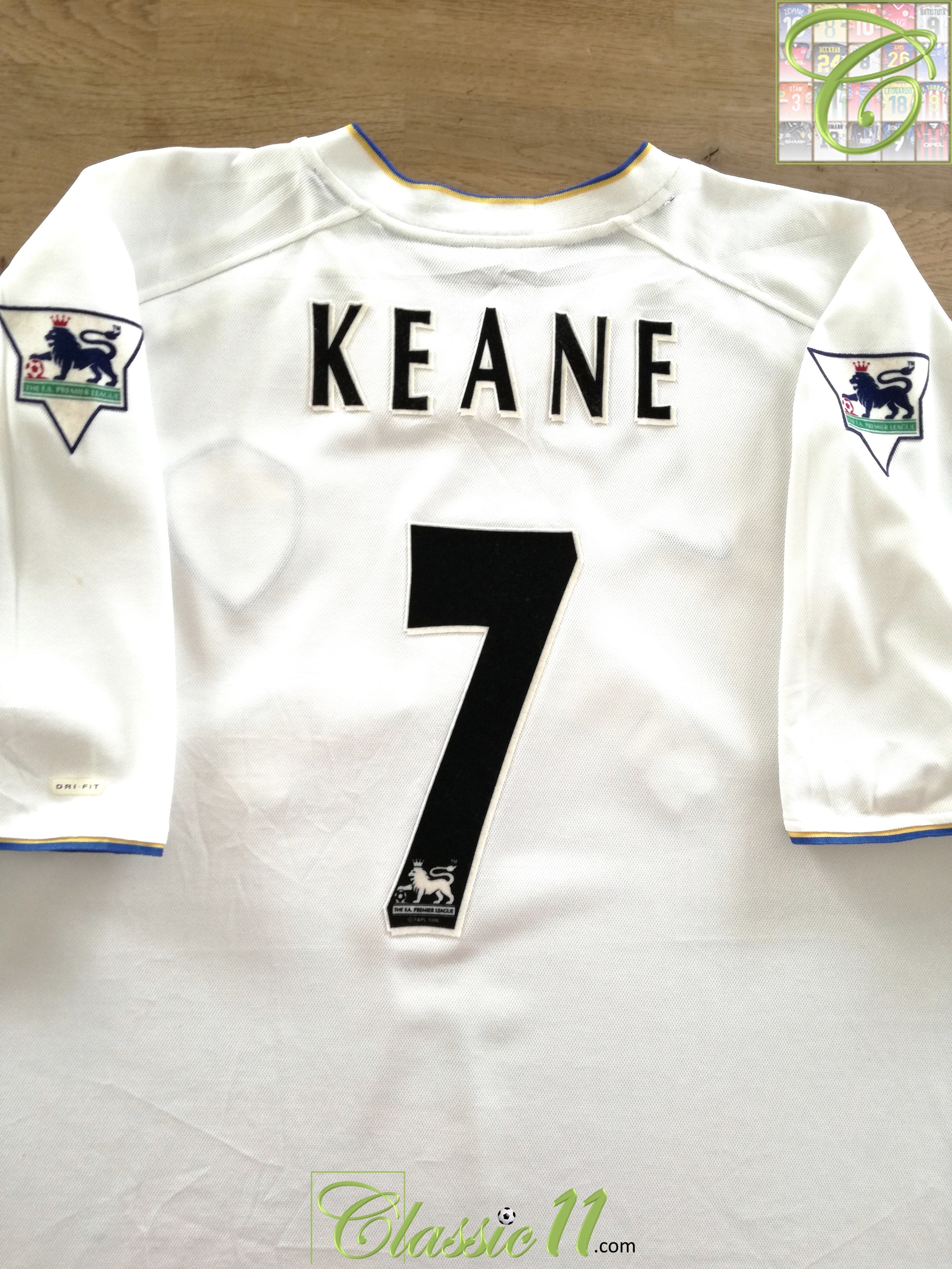 2000/01 Leeds United Home Premier League Football Shirt Keane #7