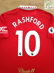 2022/23 Man Utd Home Premier League Football Shirt Rashford #10