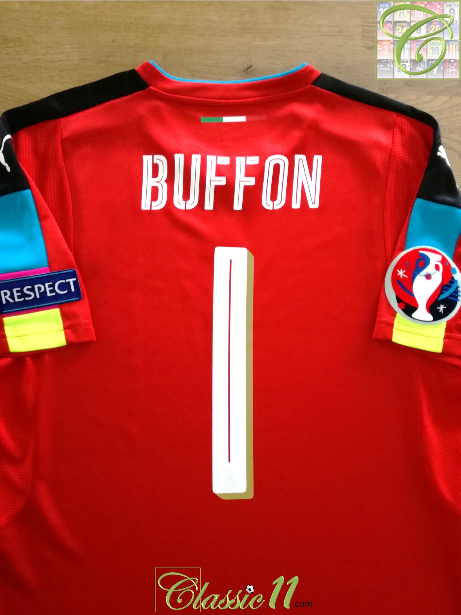 2016 Italy GK European Championship (vs Germany) Football Shirt Buffon #1 (M)