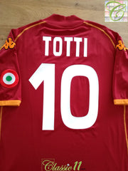 2008/09 Roma Home Football Shirt Totti #10