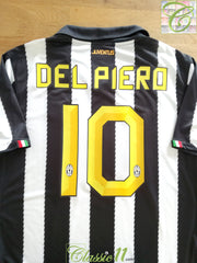 2010/11 Juventus Home Football Shirt Del Piero #10