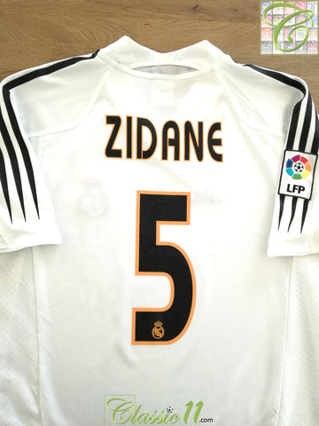 2004/05 Real Madrid Home La Liga Football Shirt Zidane #5