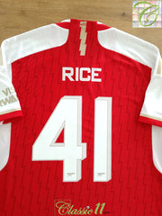 2023/24 Arsenal Home Authentic Football Shirt Rice #41