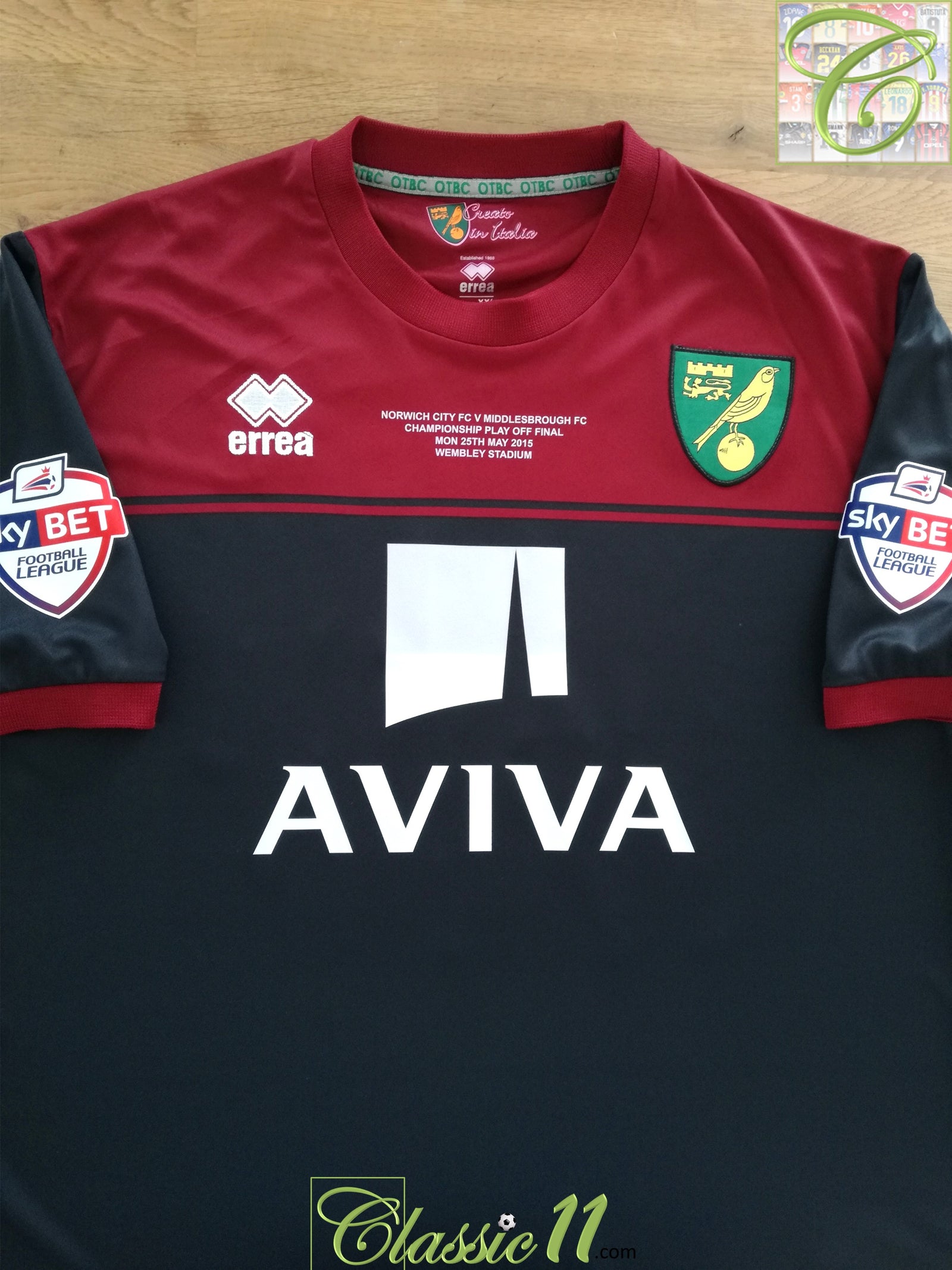 2015 Norwich City Away 'Play-Off Final' Football Shirt