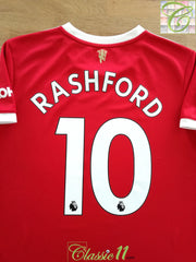 2021/22 Man Utd Home Premier League Football Shirt Rashford #10