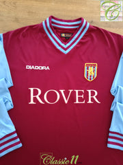 2002/03 Aston Villa Home Long Sleeve Football Shirt