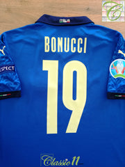2021 Italy Home European Championship (vs England) Football Shirt Bonucci #19