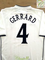 2001/02 England Home Football Shirt Gerrard #4
