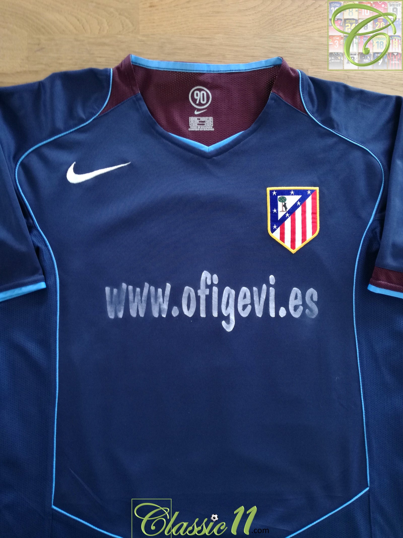 2004/05 Atlético Madrid Away La Liga Football Shirt #25 (M)