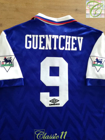 1992/93 Ipswich Town Home Premier League Football Shirt Guentchev #9