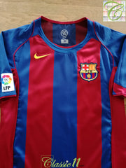 2004/05 Barcelona Home La Liga Football Shirt