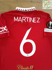 2022/23 Man Utd Home Europa League Authentic Football Shirt Martinez #6