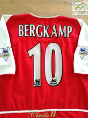 2003/04 Arsenal Home Premier League Football Shirt Bergkamp #10