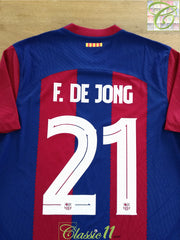 2023/24 Barcelona Home Dri-Fit ADV Football Shirt F. De Jong #21 (M)