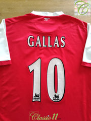 2006/07 Arsenal Home Premier League Football Shirt Gallas #10