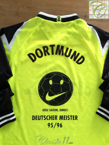 1995/96 Borussia Dortmund Home 'Deutscher Meister' Long Sleeve Football Shirt