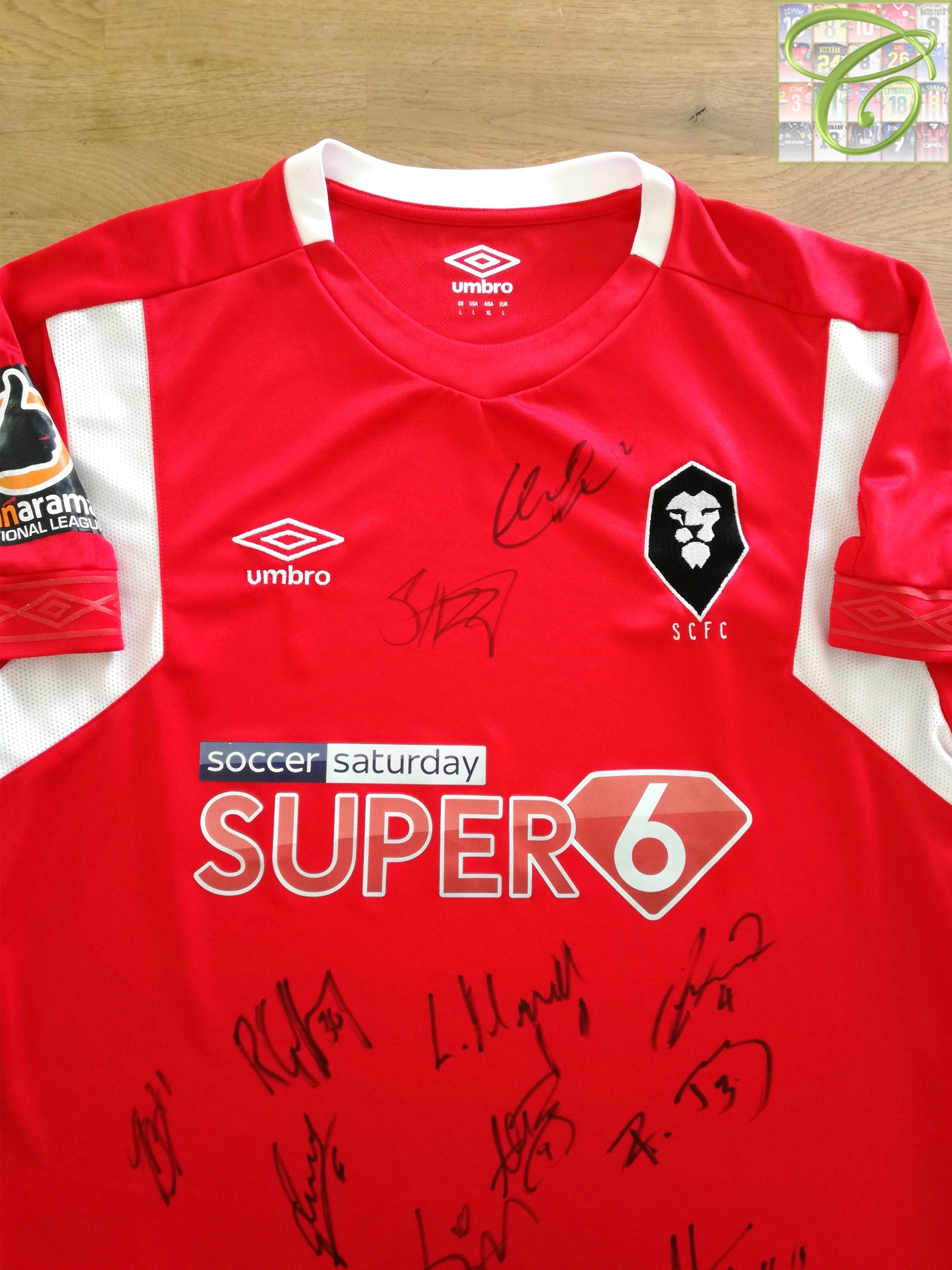 2018/19 Salford City Home Vanarama National League Football Shirt (Signed)