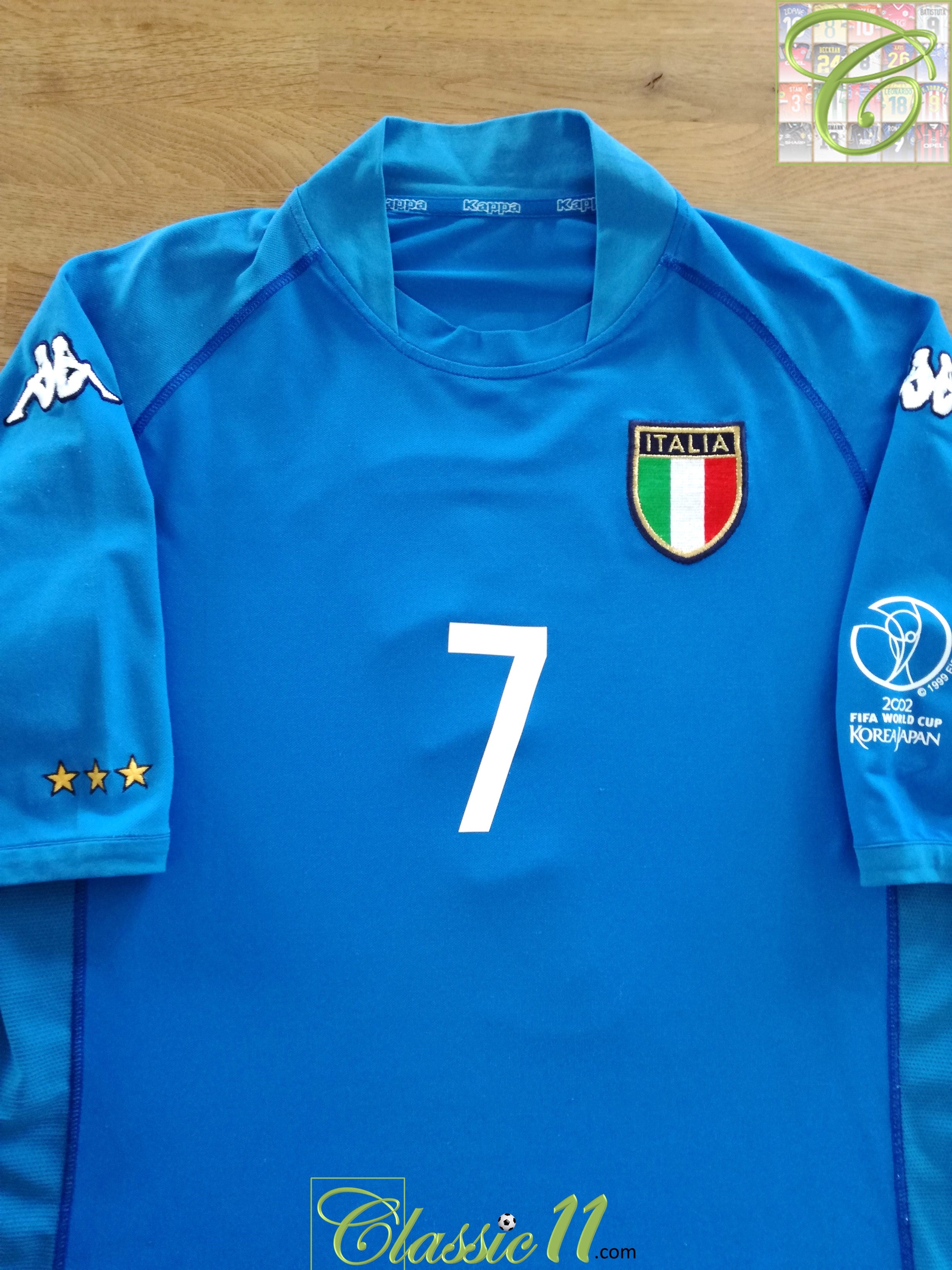 2002 Italy Home World Cup Football Shirt Del Piero #7