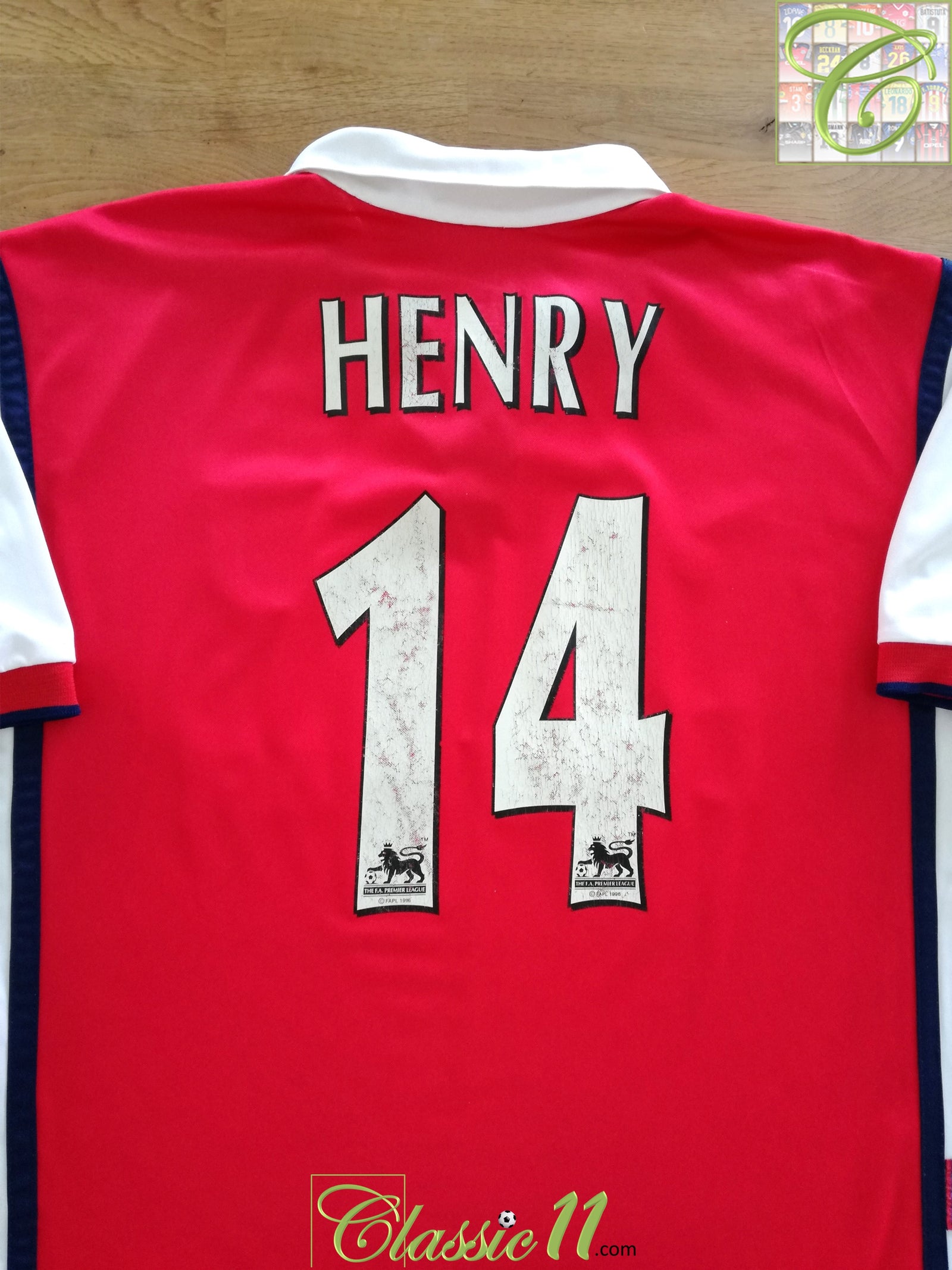 1999/00 Arsenal Home Premier League Football Shirt Henry #14