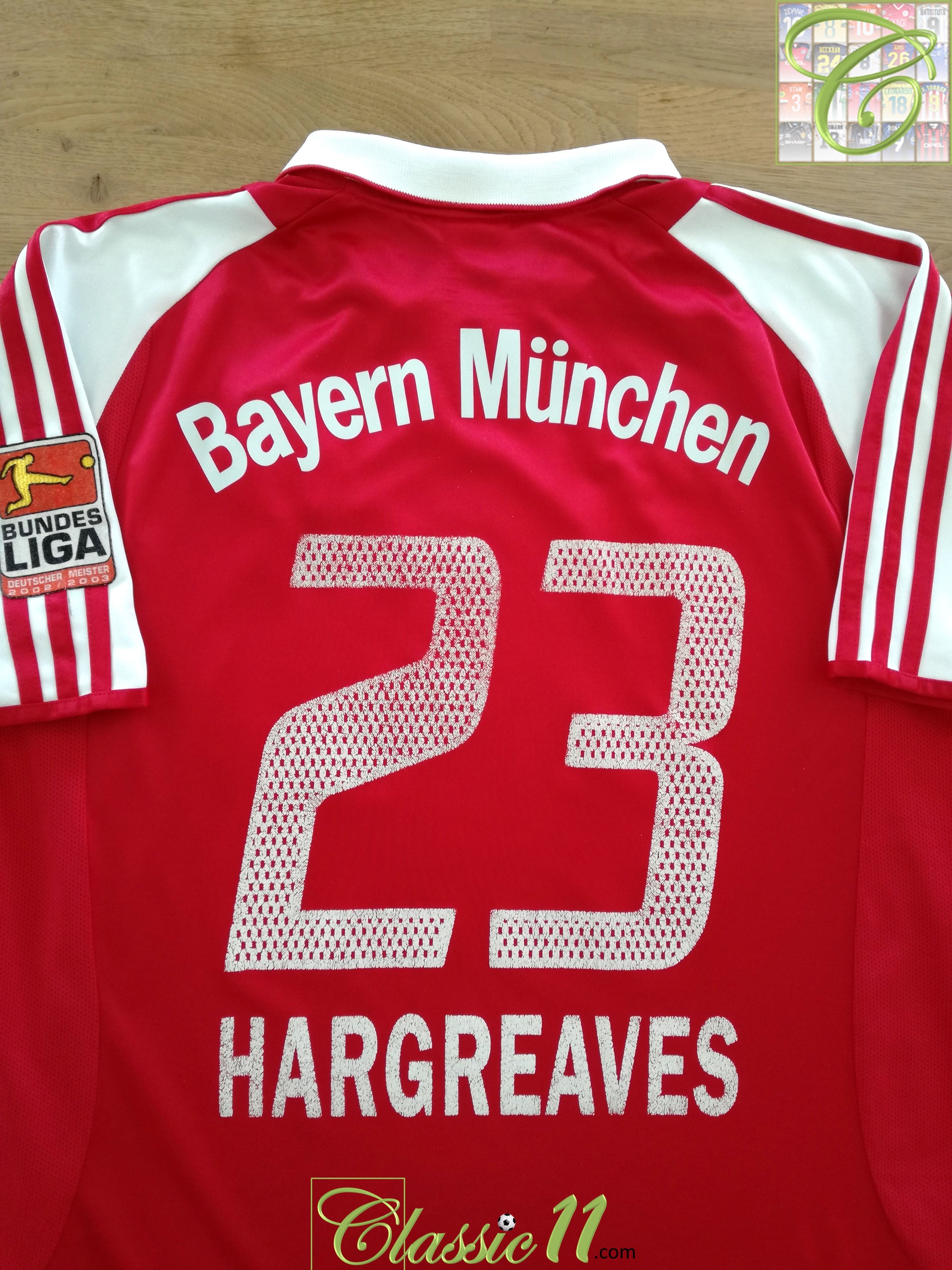 2003/04 Bayern Munich Home Bundesliga Football Shirt Hargreaves #23