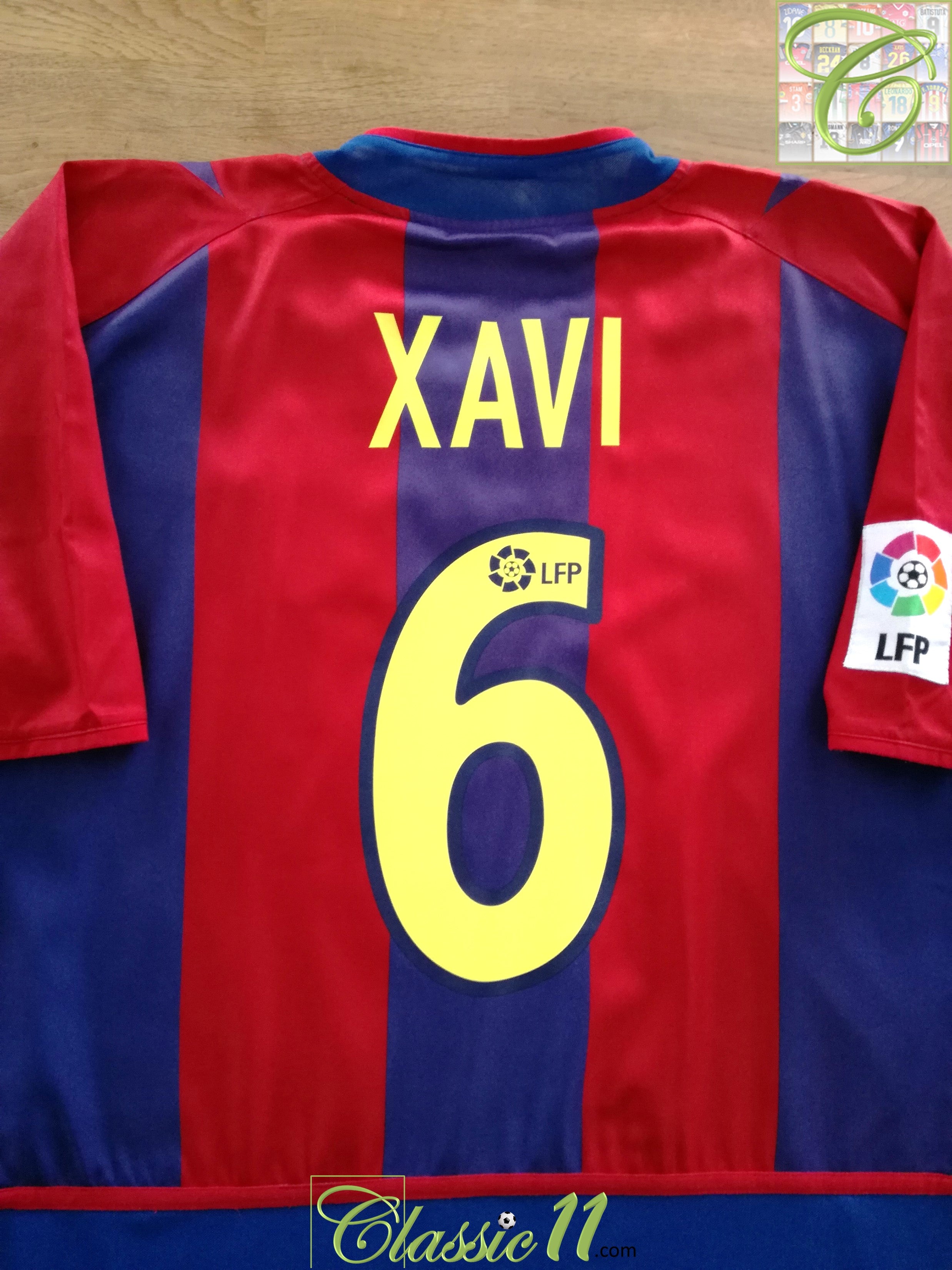 2002/03 Barcelona Home La Liga Player Issue Football Shirt Xavi #6