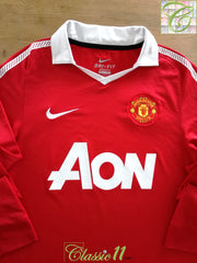 2010/11 Man Utd Home Long Sleeve Football Shirt