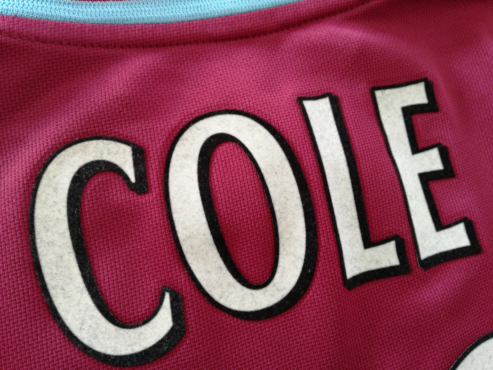 2001/02 West Ham Home Premier League Football Shirt Cole #26 (L)