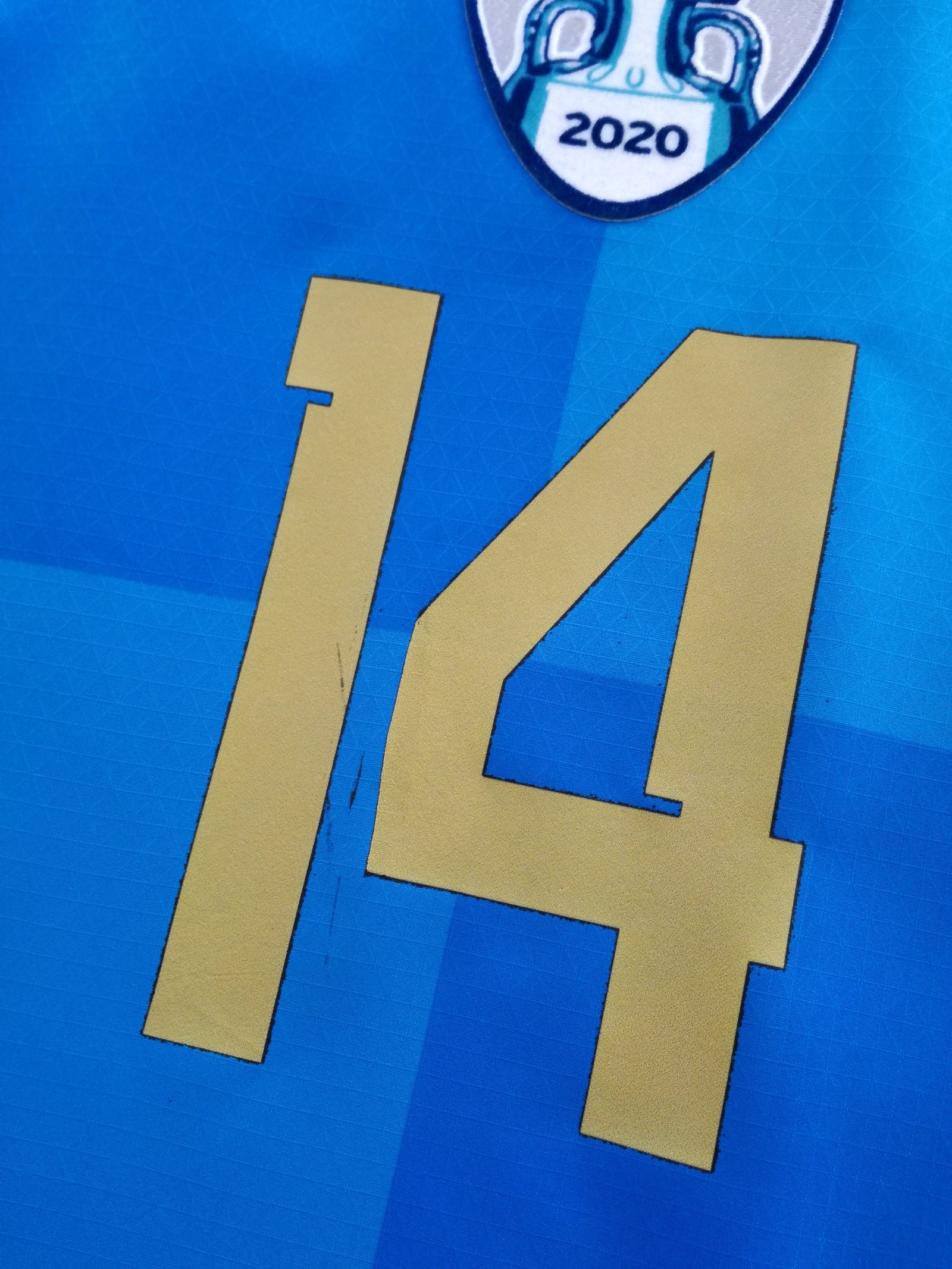 2022 Italy Home Finalissima Authentic Football Shirt Chiesa #14 (XXL)