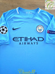 2017/18 Man City Home Champions League Football Shirt