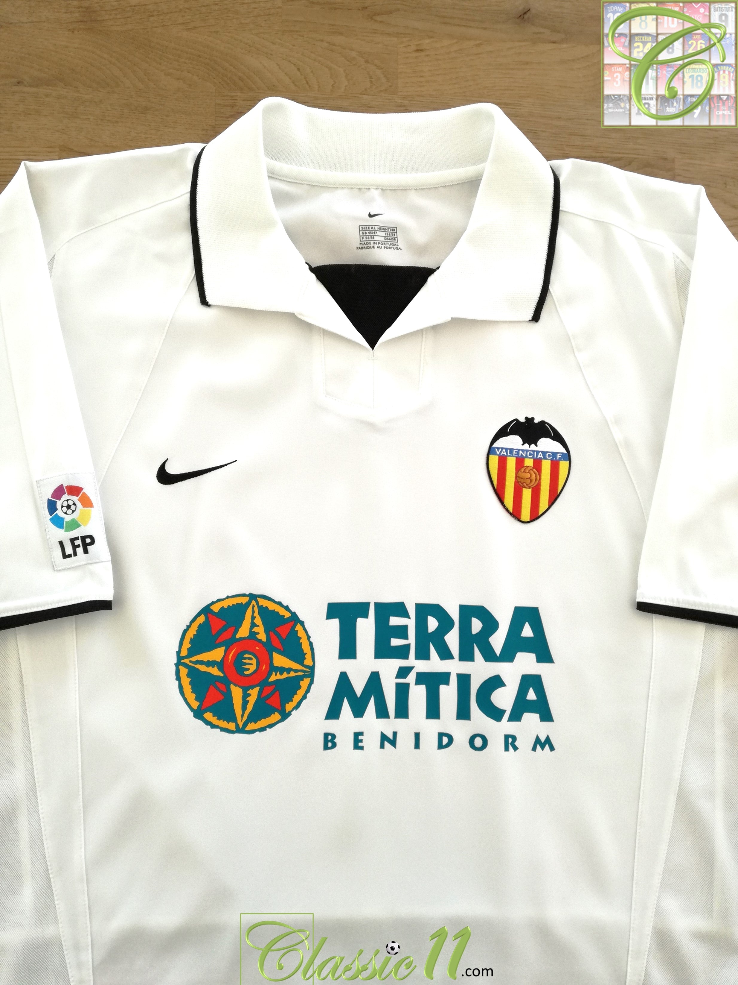 2002/03 Valencia Home La Liga Football Shirt (XL)