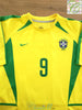 2002 Brazil Home Football Shirt Ronaldo #9