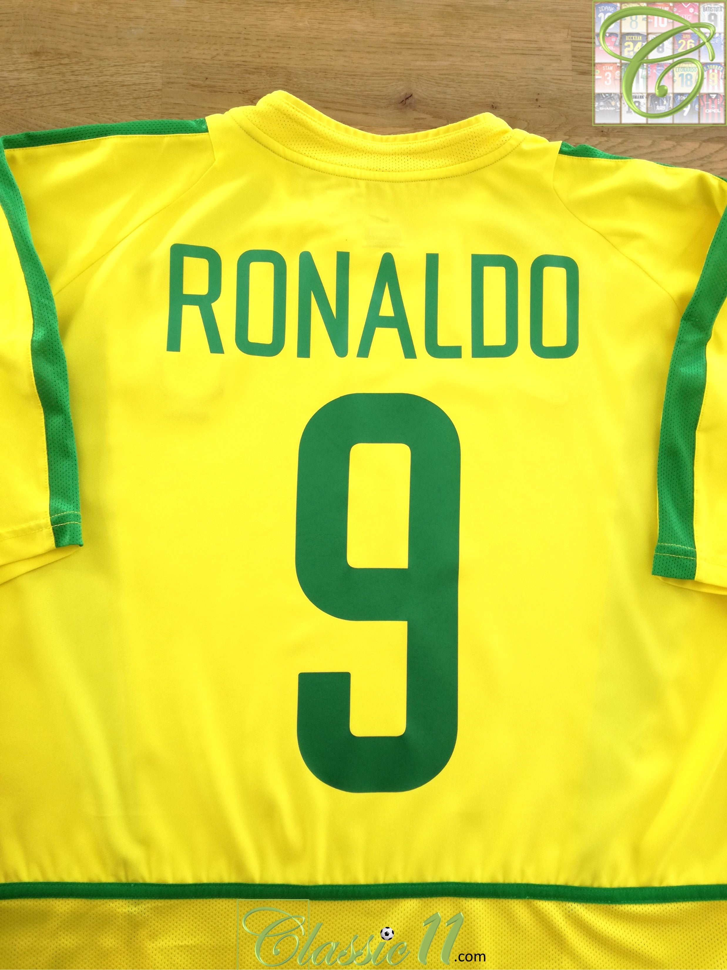 2002/03 Brazil Home Football Shirt Ronaldo #9