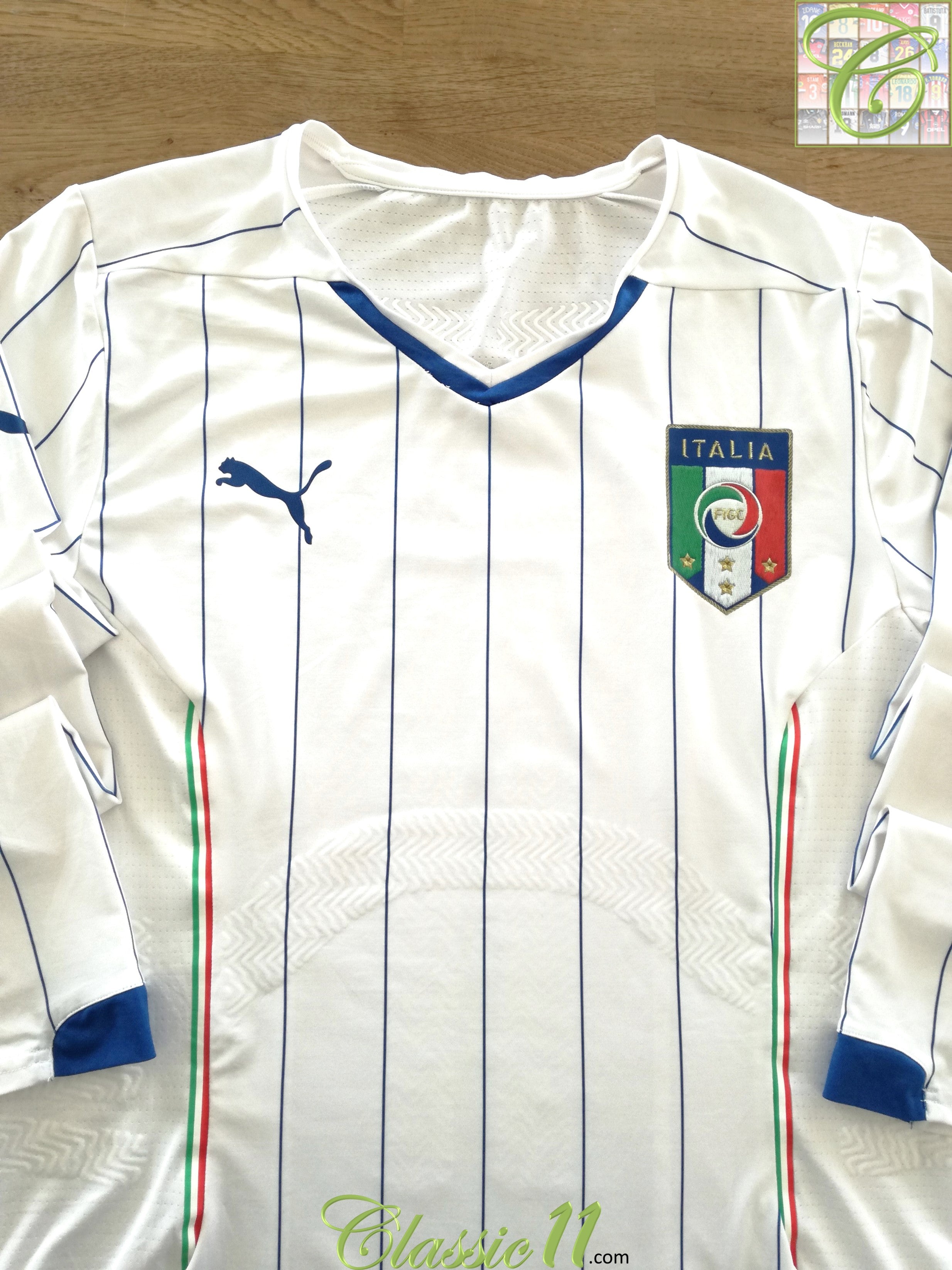 2014/15 Italy Away Player Issue Long Sleeve Football Shirt