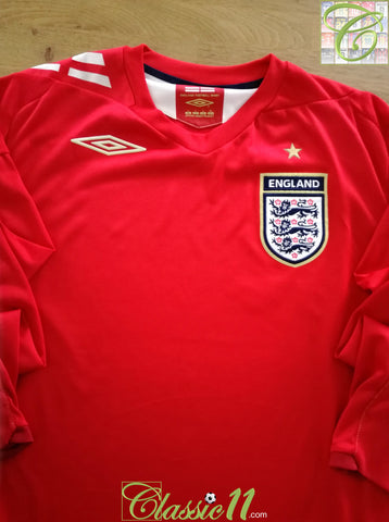 2006/07 England Away Long Sleeve Football Shirt