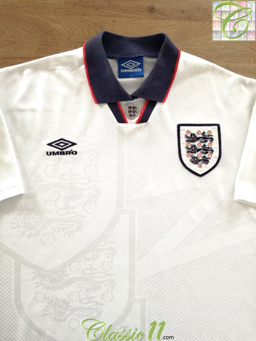 1993/94 England Home Football Shirt