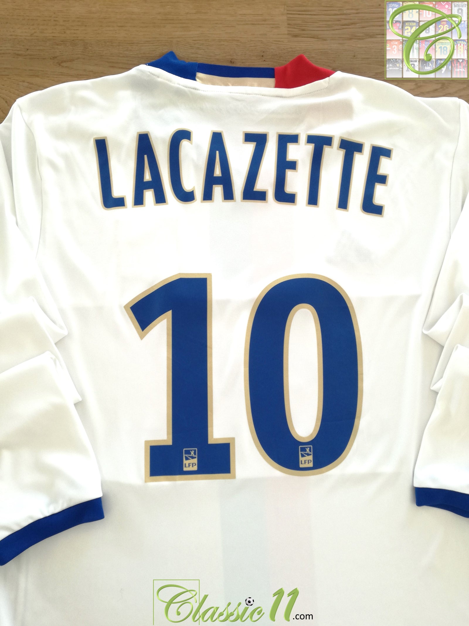 2016/17 Lyon Home Ligue 1 Long Sleeve Football Shirt Lacazette #10