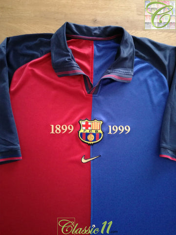 1999/00 Barcelona Home Centenary Player Issue Football Shirt