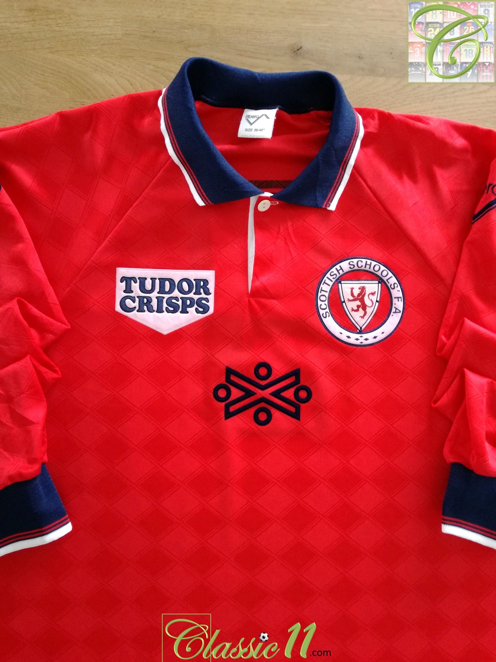 1990/91 Scottish Schools FA Away Match Worn Football Shirt