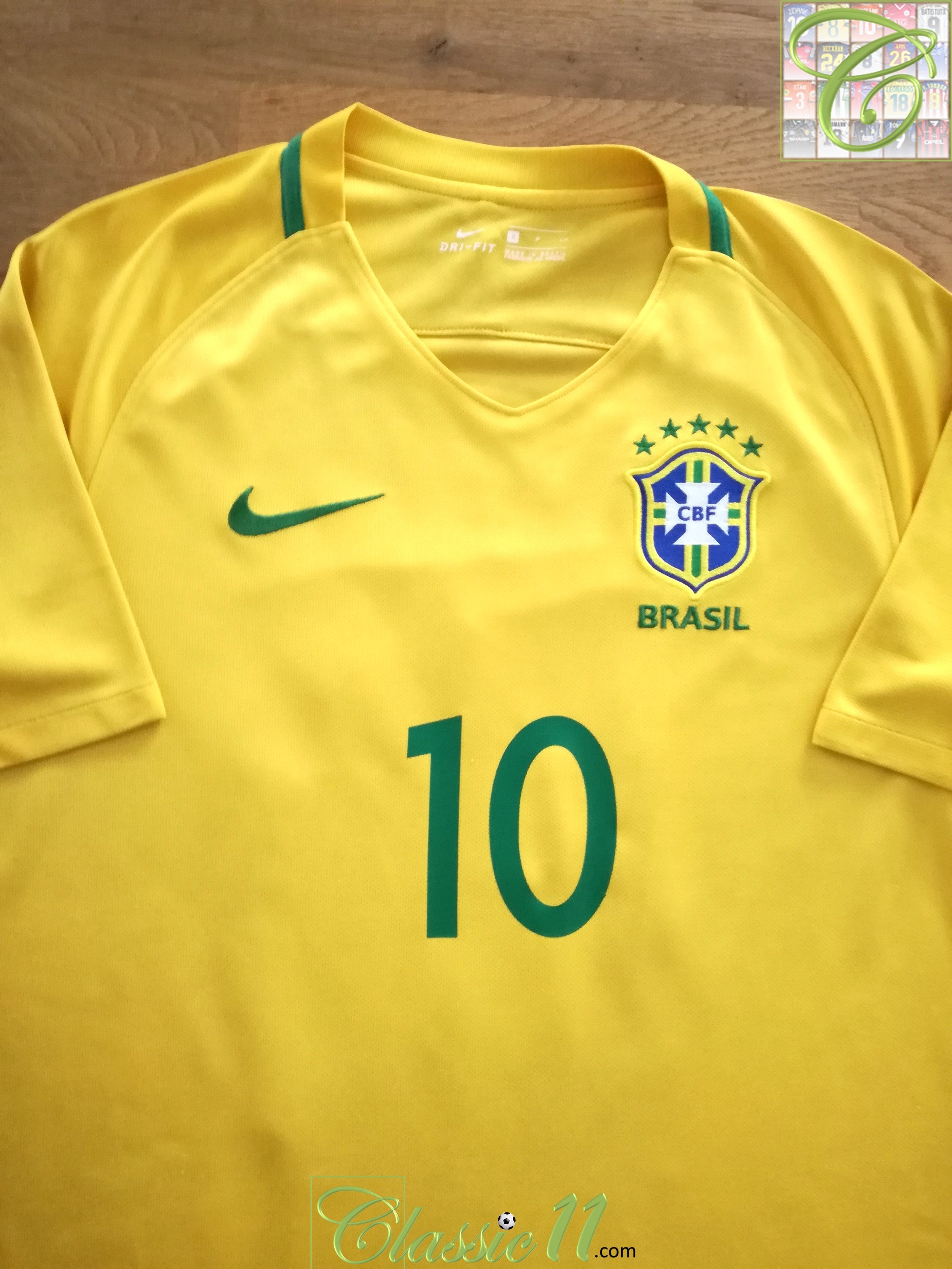 2016/17 Brazil Home Football Shirt Neymar JR #10