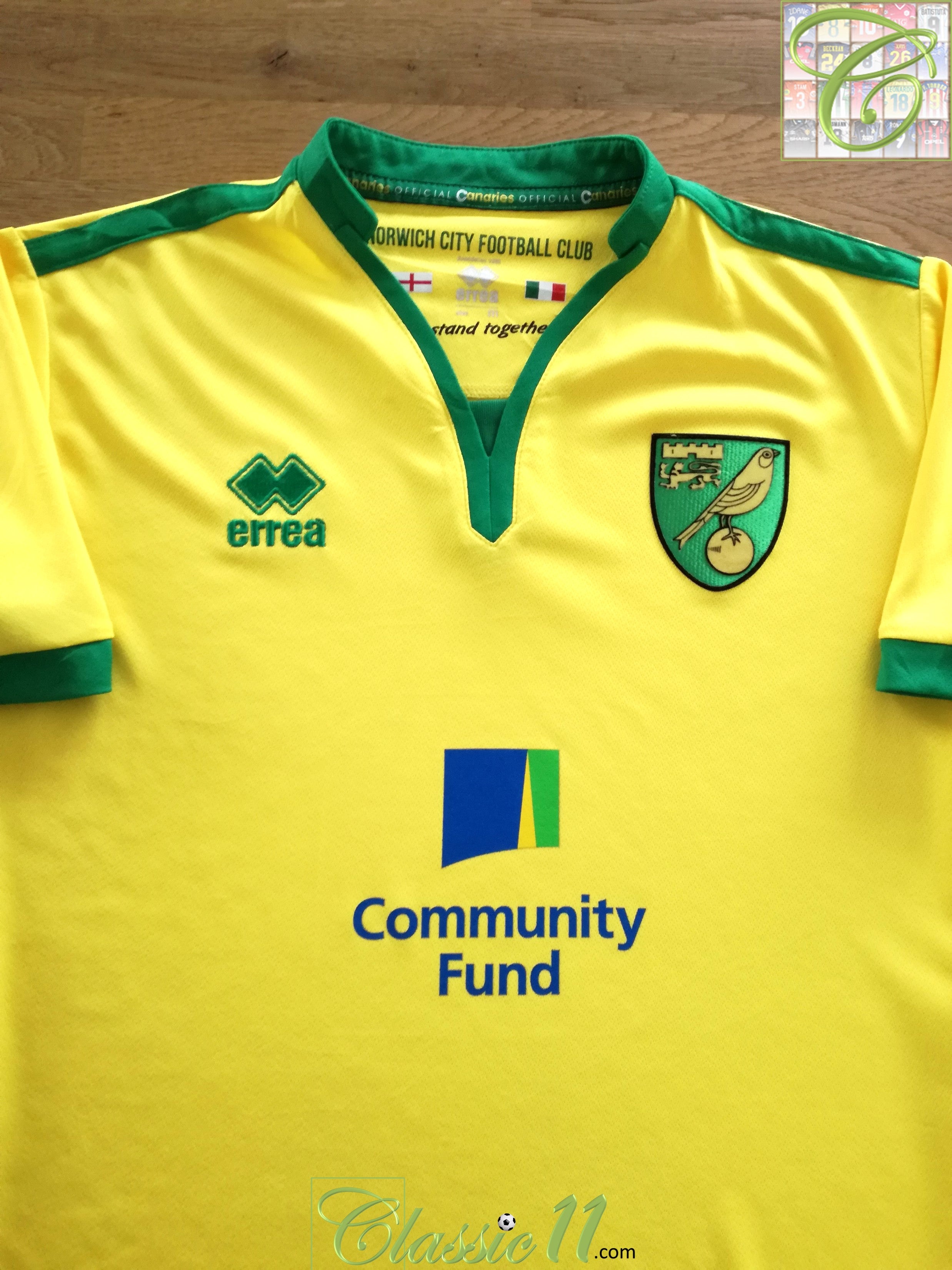 2016/17 Norwich City Home Football Shirt