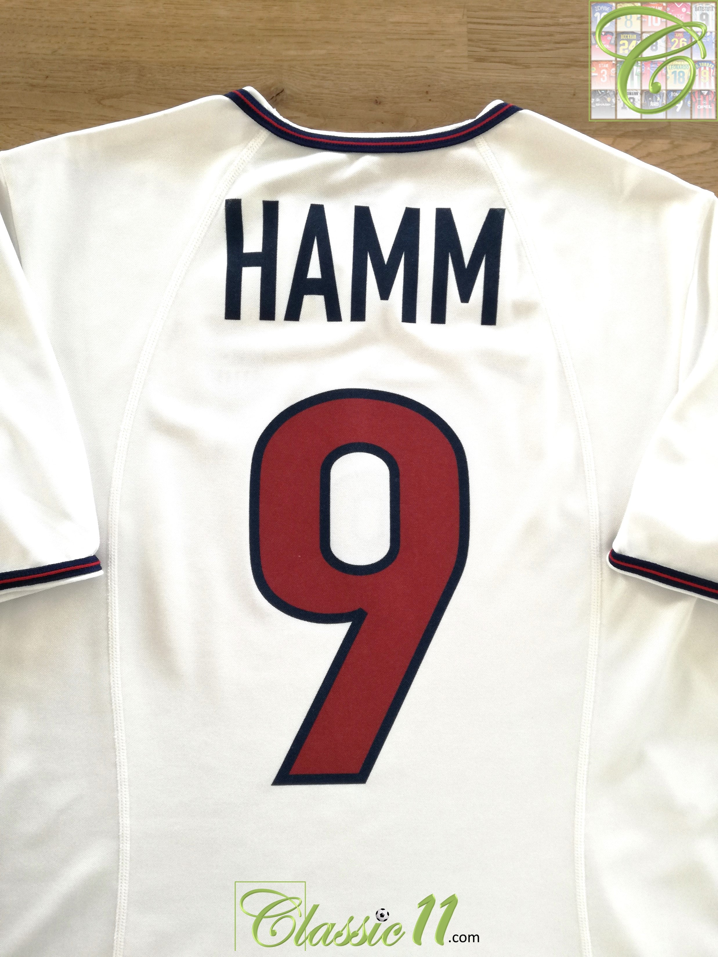 1999 USA Women Home Football Shirt Hamm #9