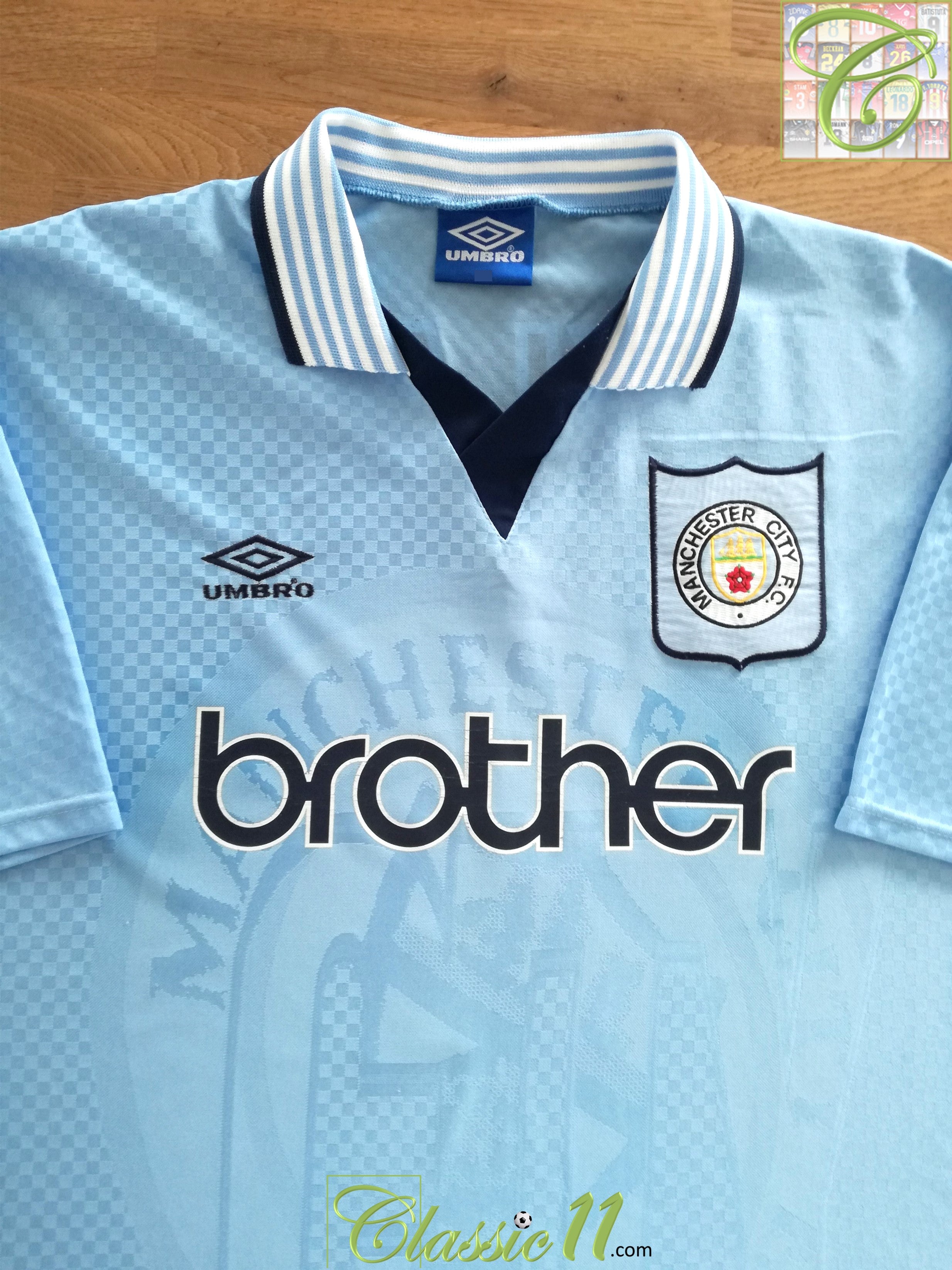 1995/96 Man City Home Football Shirt