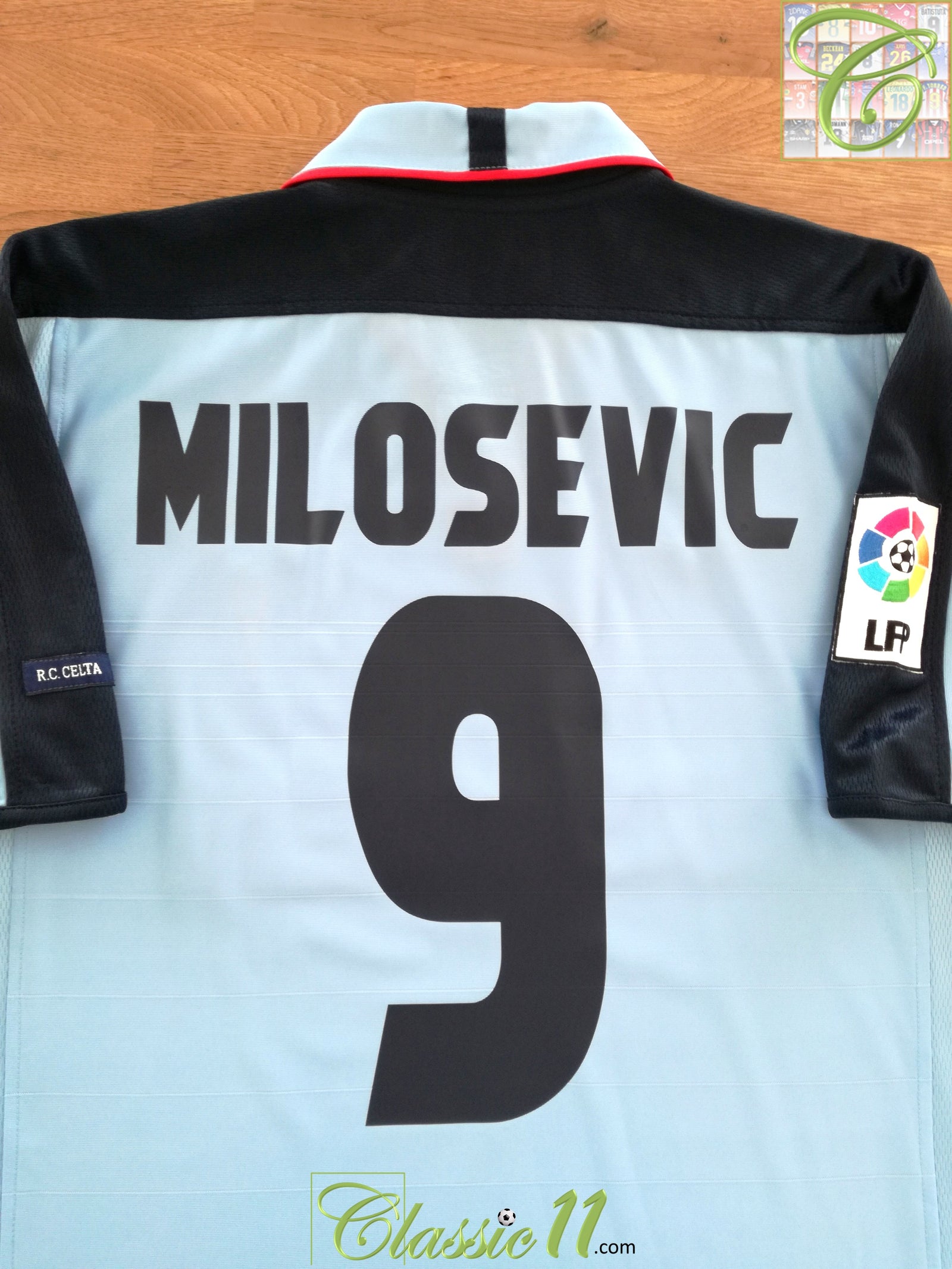 2003/04 Celta Vigo Home La Liga Football Shirt Milosevic #9