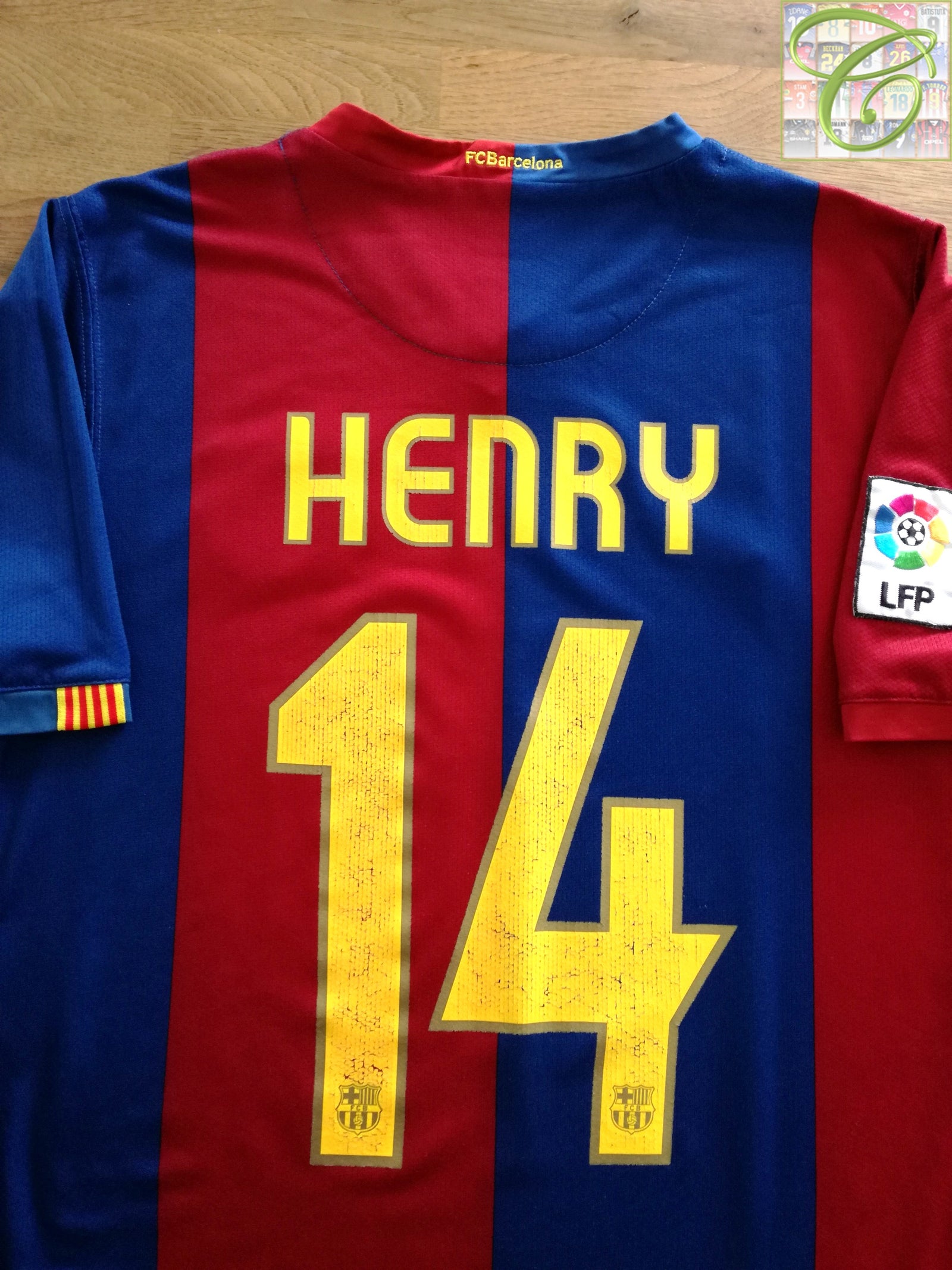 2006/07 Barcelona Home La Liga Football Shirt Henry #14