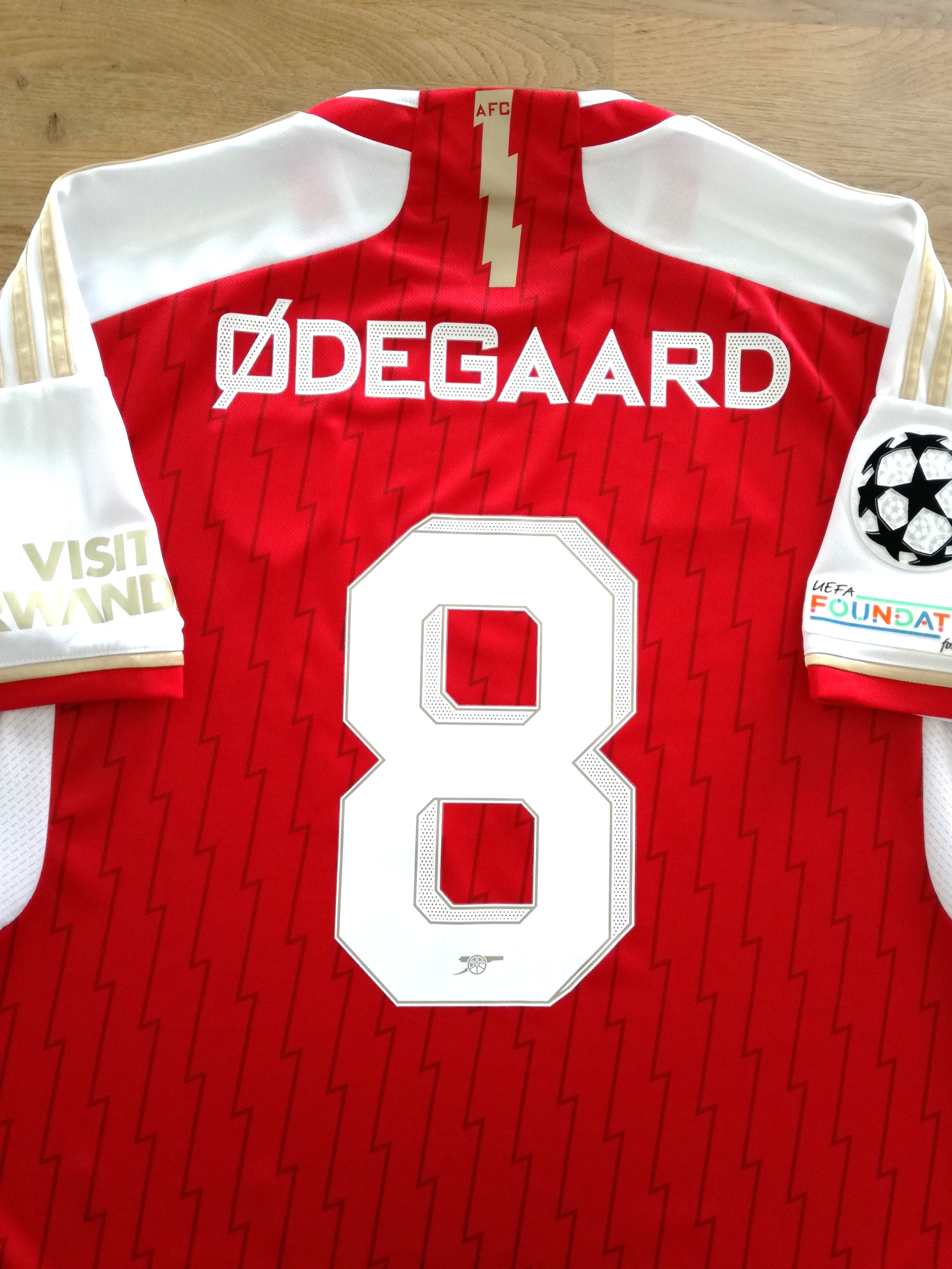 2023/24 Arsenal Home Champions League Football Shirt Ødegaard #8