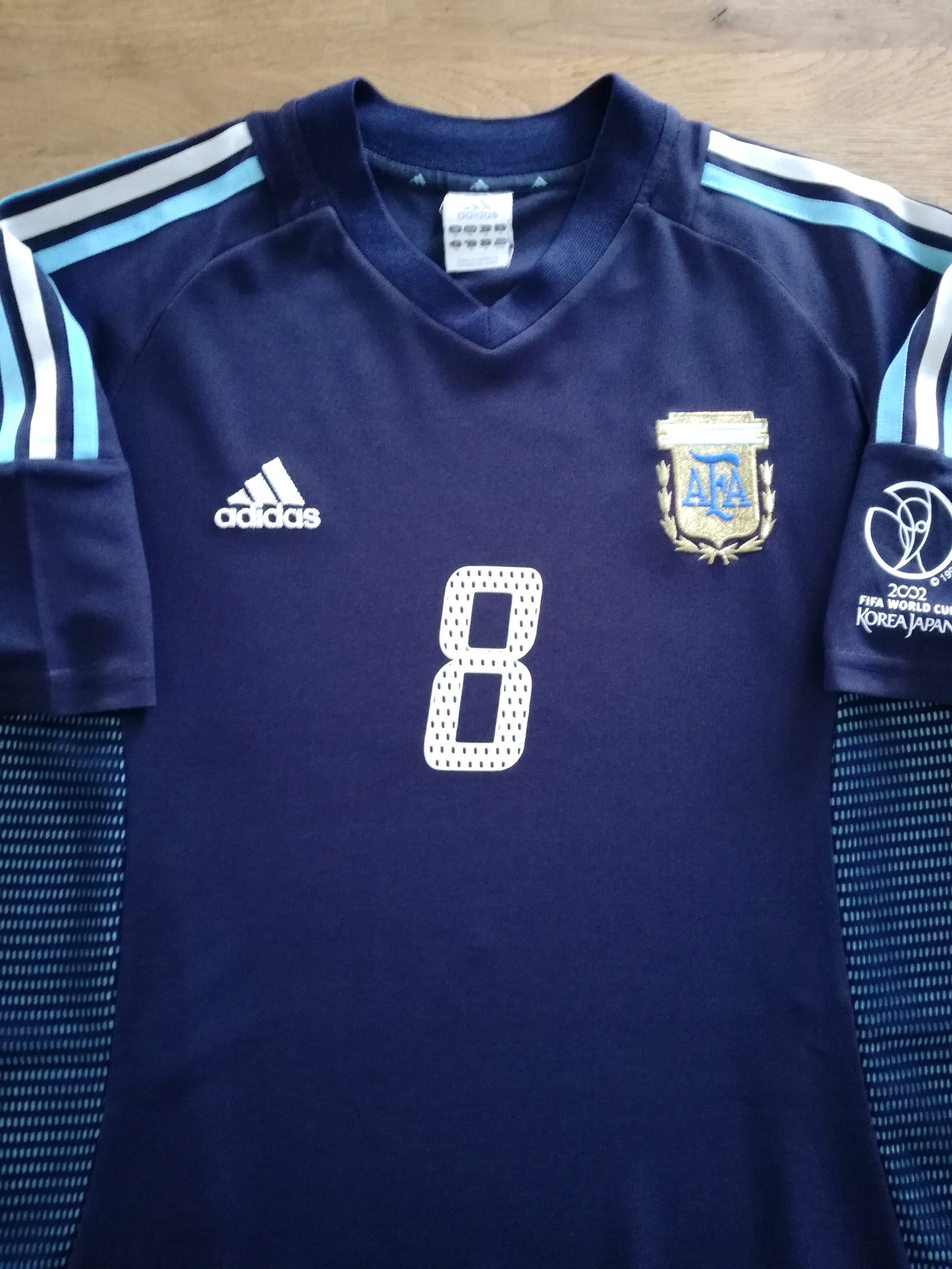 2002 Argentina Away World Cup Football Shirt Zanetti #8