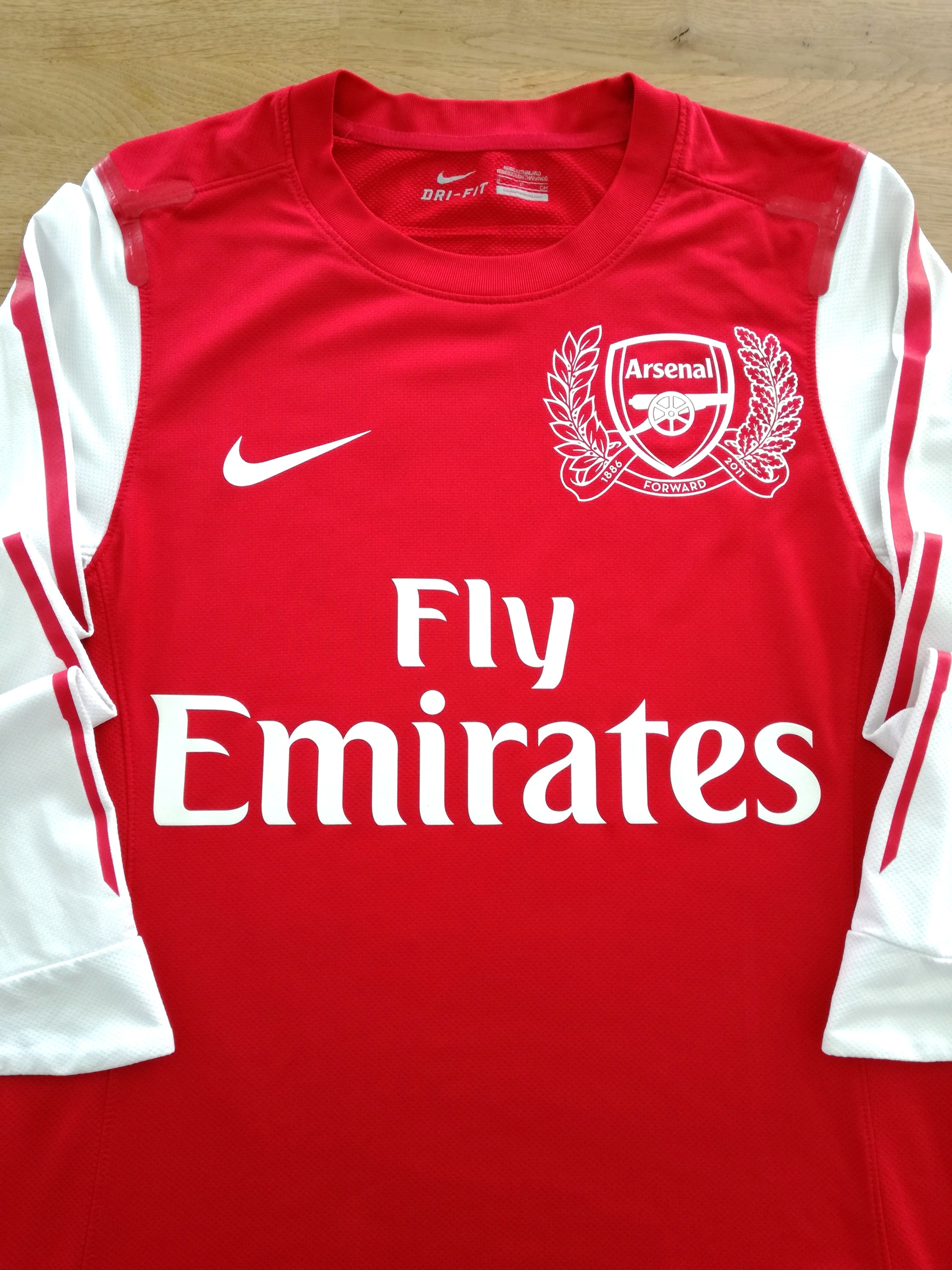 2011/12 Arsenal Home 125th Anniversary Player Issue Long Sleeve Football Shirt