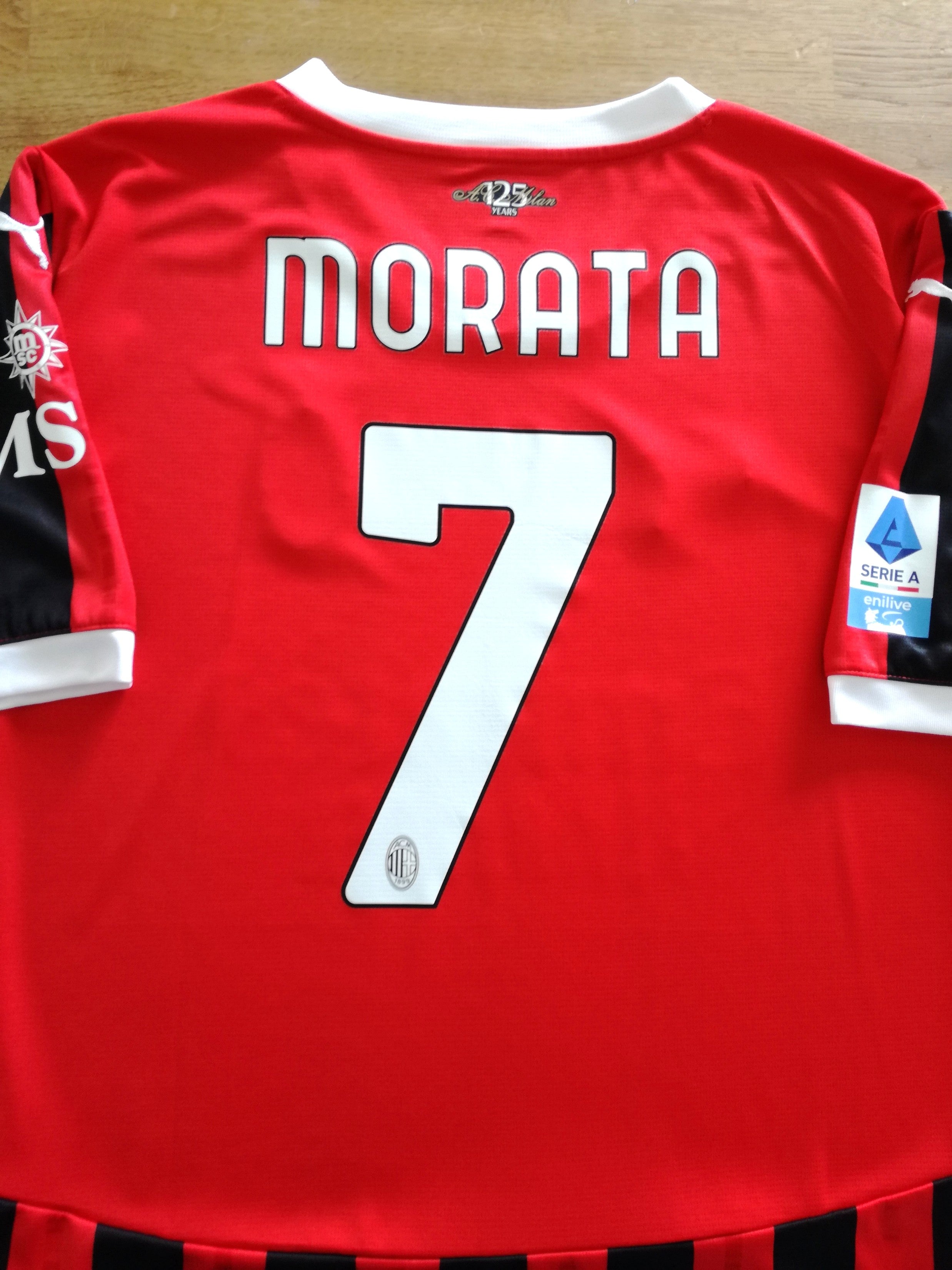 2024/25 AC Milan Home Serie A Football Shirt Morata #7 (XXL)