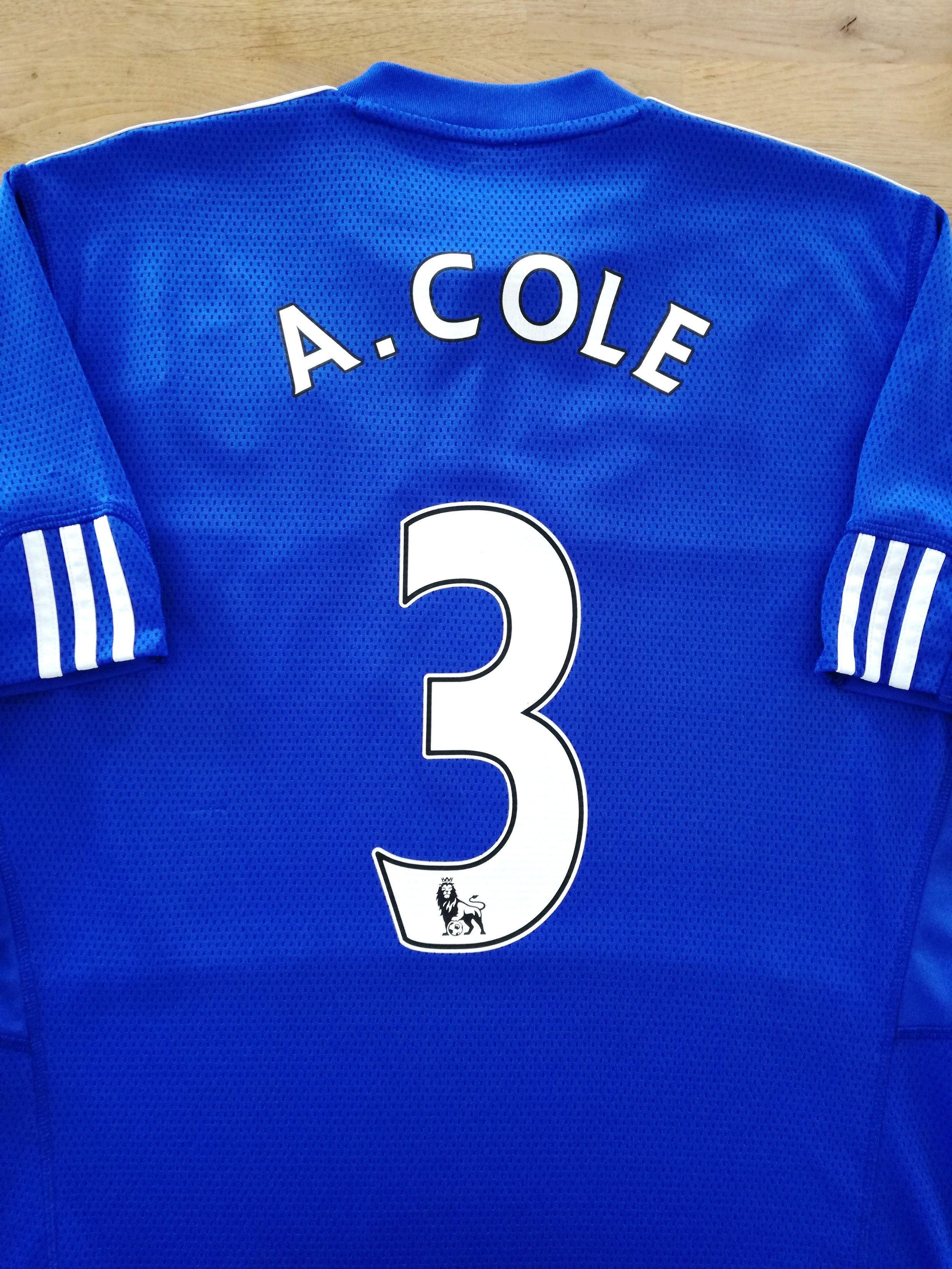 2009/10 Chelsea Home Premier League Football Shirt A. Cole #3