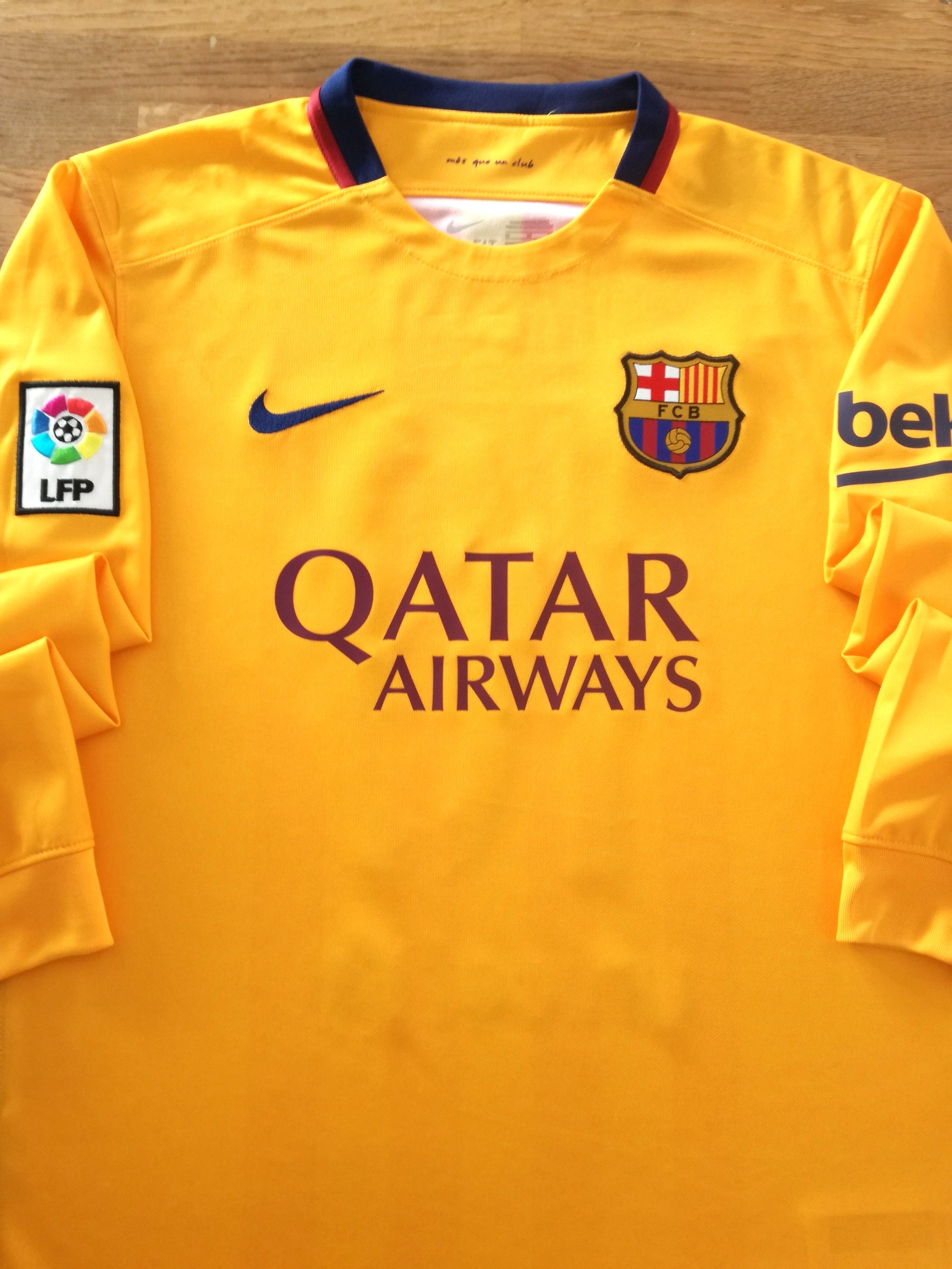 2015/16 Barcelona Away La Liga Long Sleeve Football Shirt Messi #10
